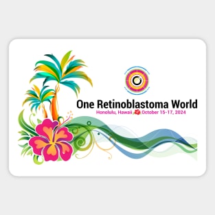 One Rb World 2024 Palm Trees, Waves, and Hibiscus Magnet